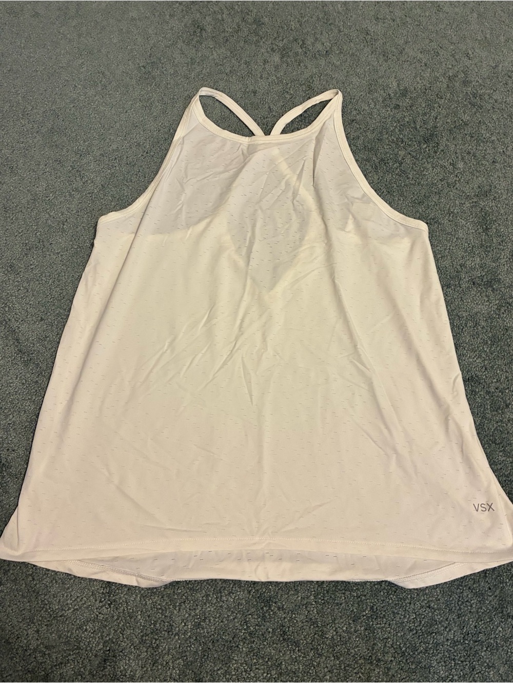 VSX White Racerback Workout Tank Top